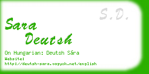 sara deutsh business card